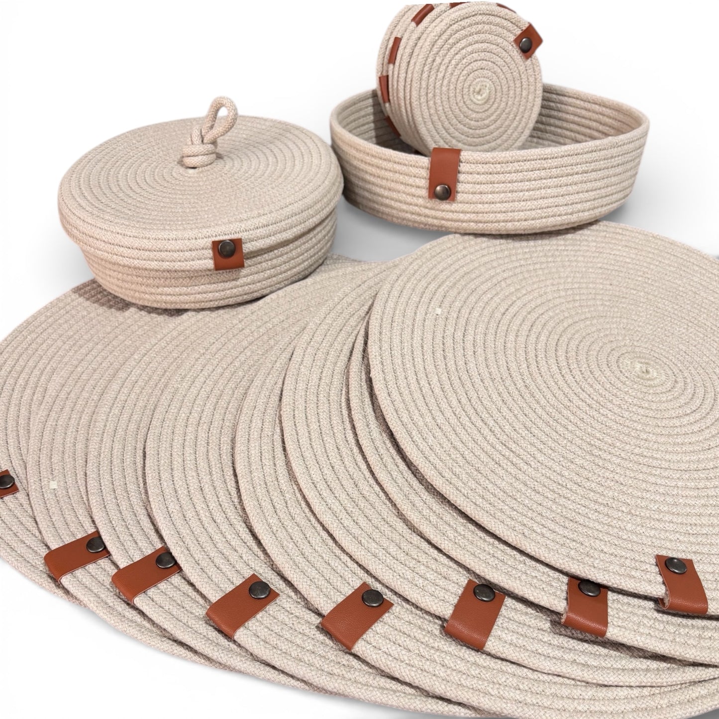 Set de mesa circular avena