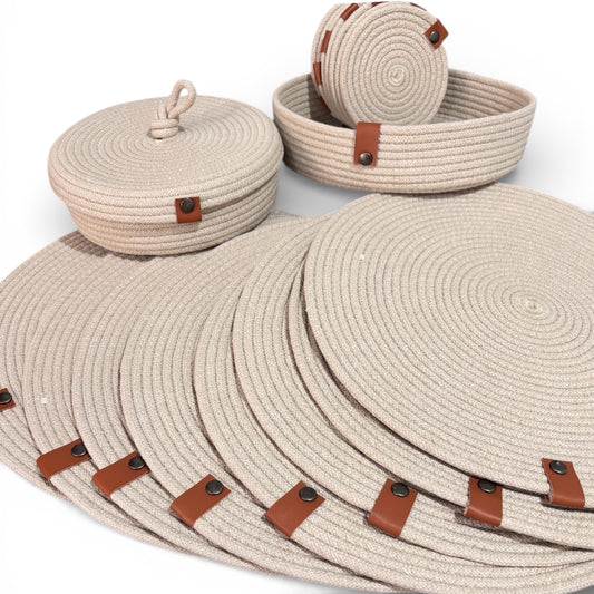 Set de mesa circular avena