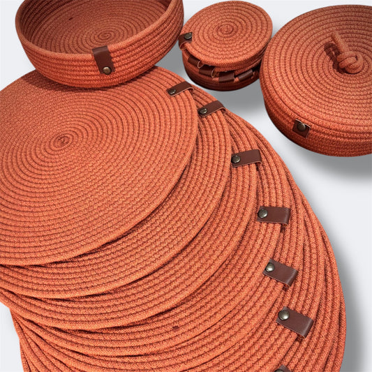 Set de mesa circular canela