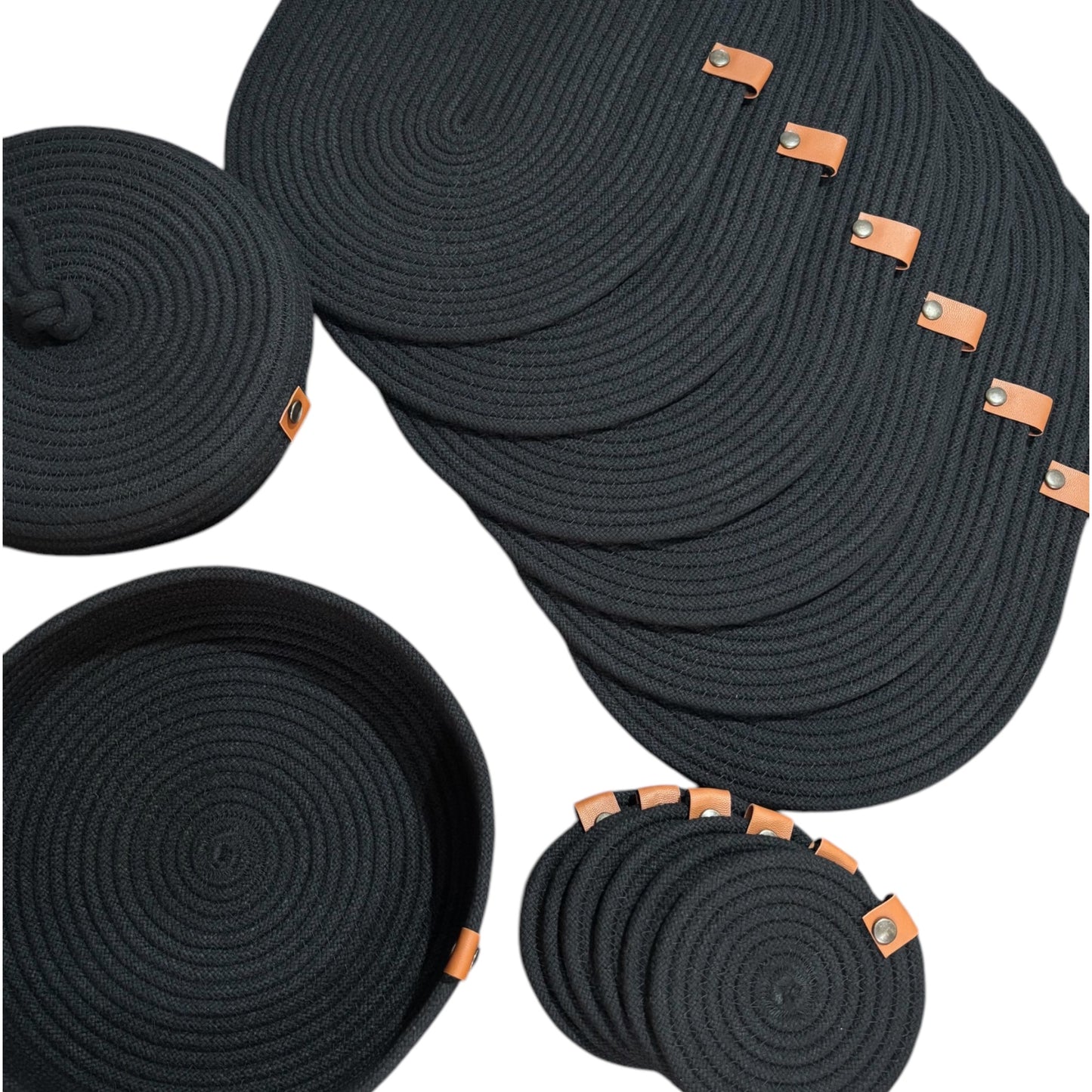 Set de mesa ovalado negro