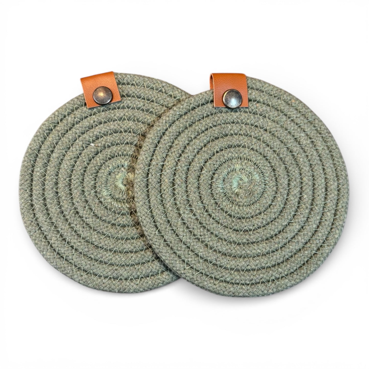 Set de mesa ovalado verde olivo