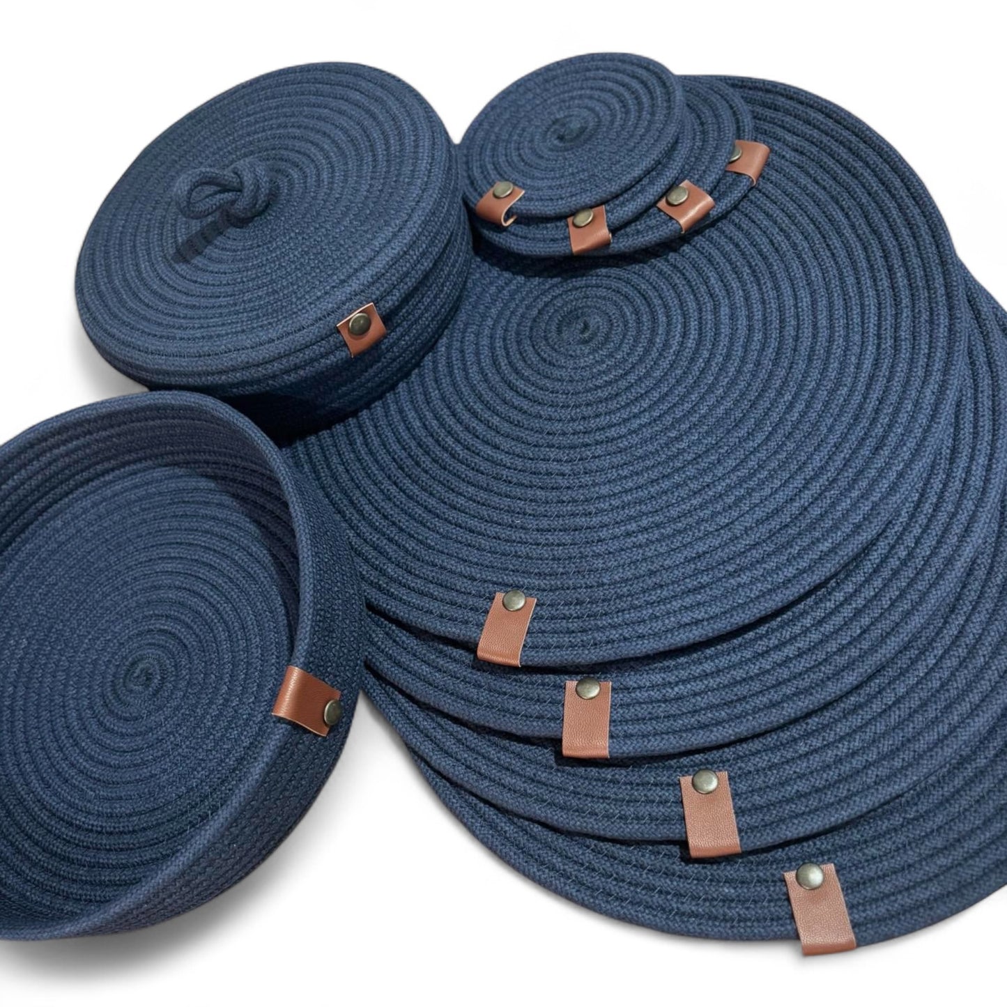 Set de mesa circular azul marino