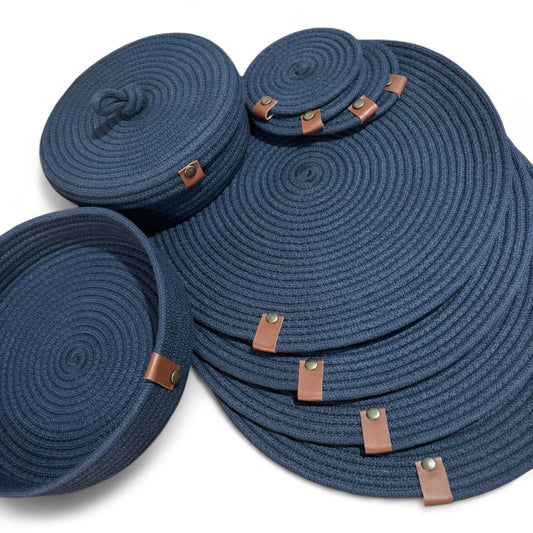 Set de mesa circular azul marino