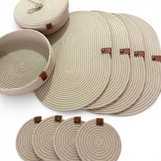 Set de mesa ovalado avena